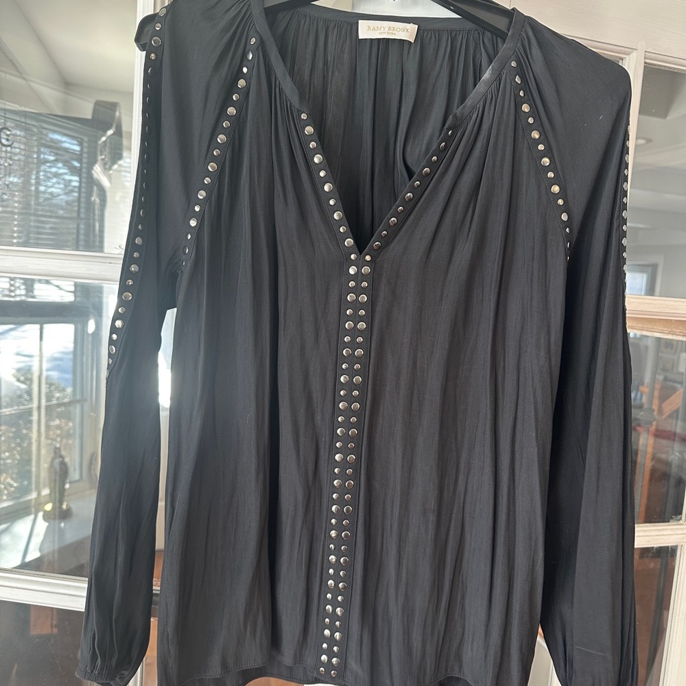 Ramy Brook Black Studded Blouse